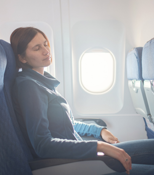 sitting in a plain